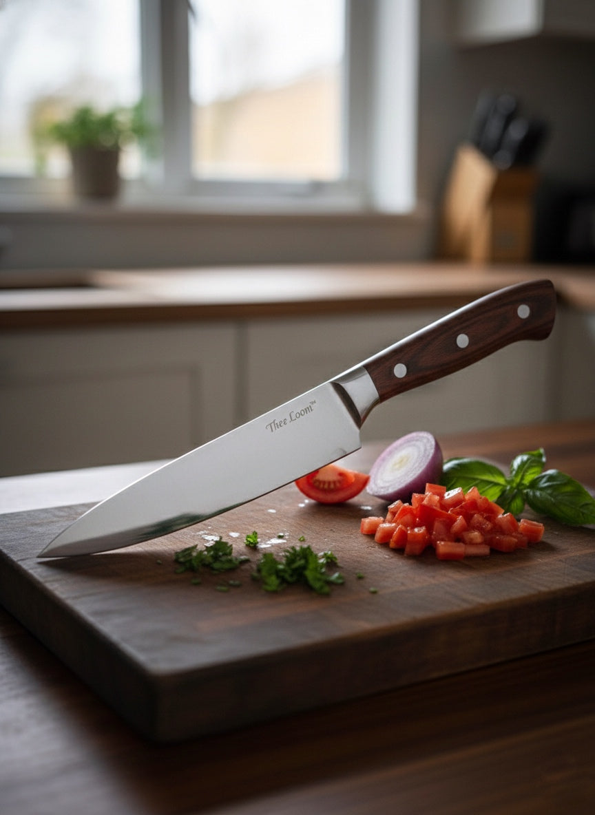 Thee Loom™ - Professional 8-Inch Chef Knife with Premium Rosewood Handle